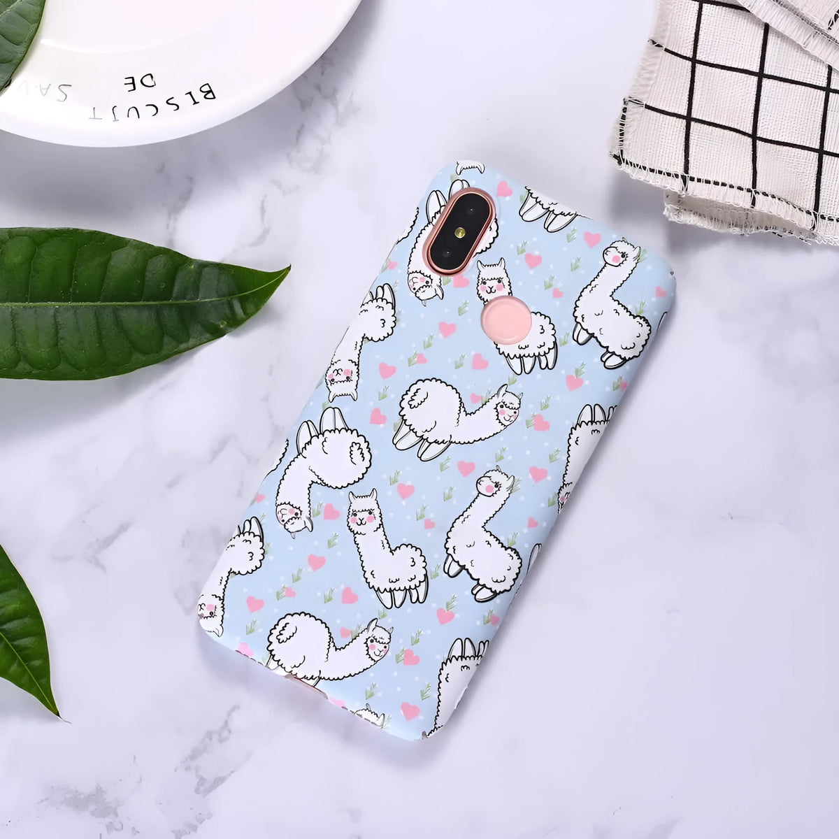 Cute alpaca water sticker frosted phone case for Xiaomi models with PC material shell in photo colour