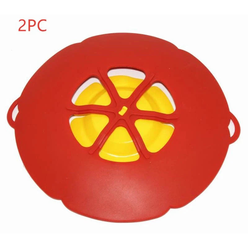 Anti-splash silicone lid for pots in various colors, preventing oil and soup overflows