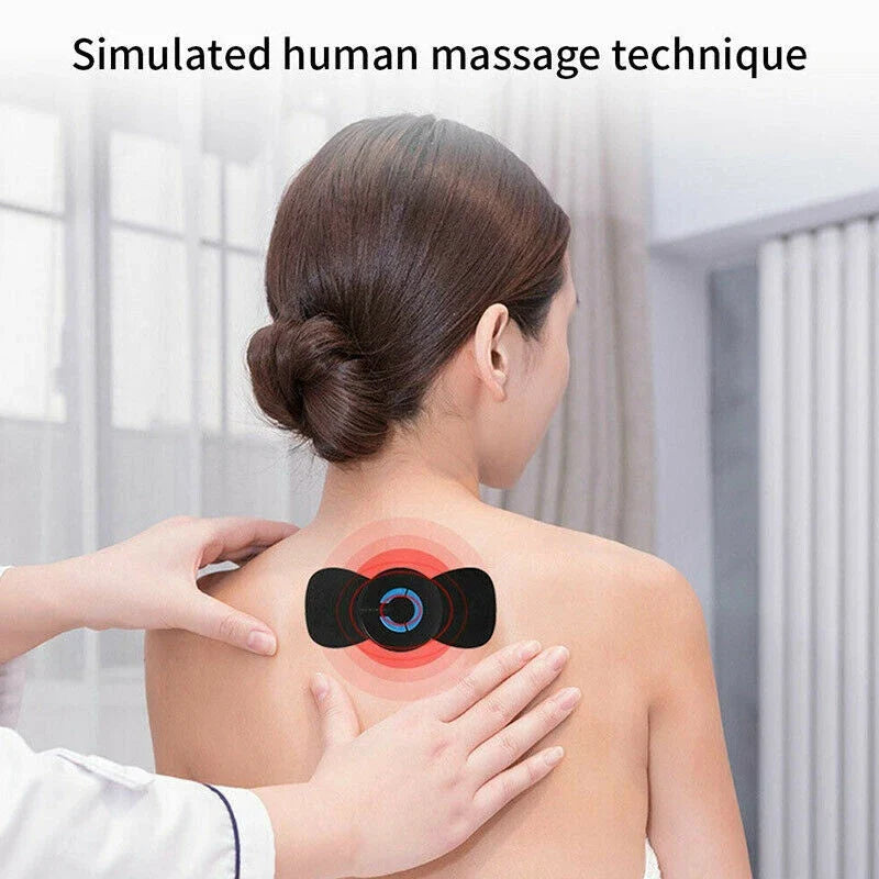 HQ-185 Mini Electric Shoulder and Neck Massager in black with massage patch