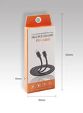 Black braided PD data cable 1 metre with 20W fast charge support for 8PIN devices
