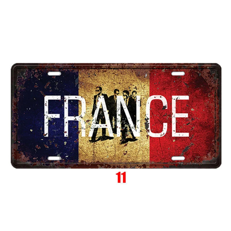 Vintage tin national poster with retro style and durable metal construction