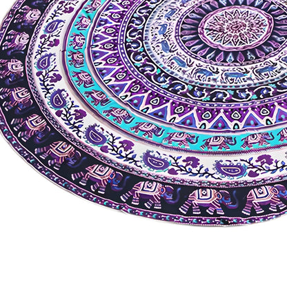 Lightweight chiffon yoga mat unfolded to 150x150 cm square on floor, showing breathable fabric texture