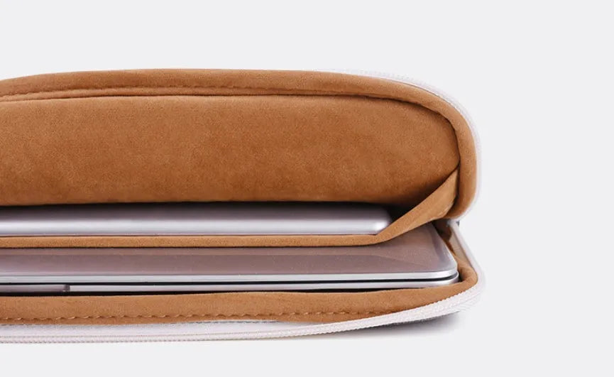 Canvas laptop sleeve bag for 13 inch laptop with slim protective design and stitched edges
