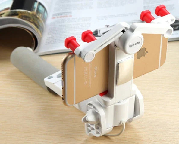 Panoramic PTZ 360-degree Rotating Bluetooth Electric Selfie Stick in black and pink