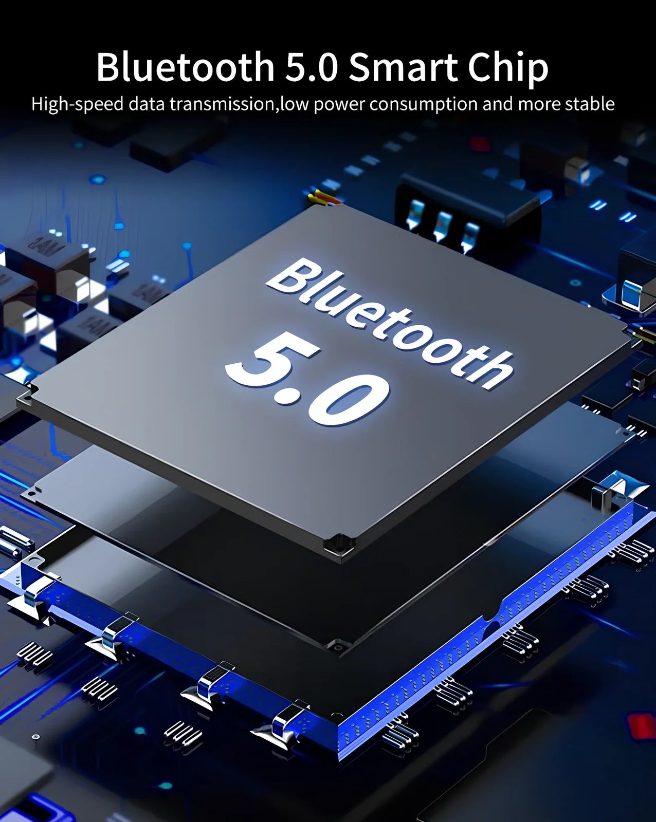 Black car MP3 player with orange LED screen, dual USB ports, 51x45x86mm size for FM transmission and Bluetooth audio