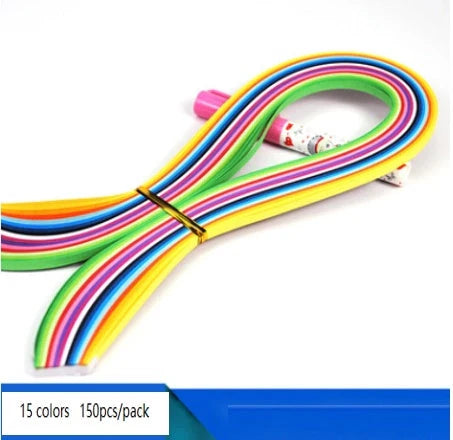 Gradient slip coloured star origami paper set with vibrant hues for DIY crafts