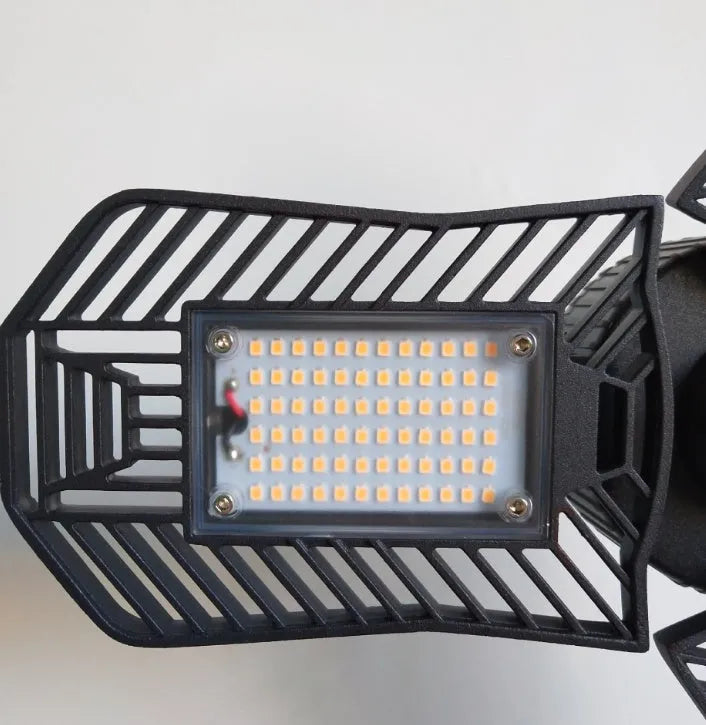 Waterproof industrial foldable aluminium garage lamp with high lumen LED output