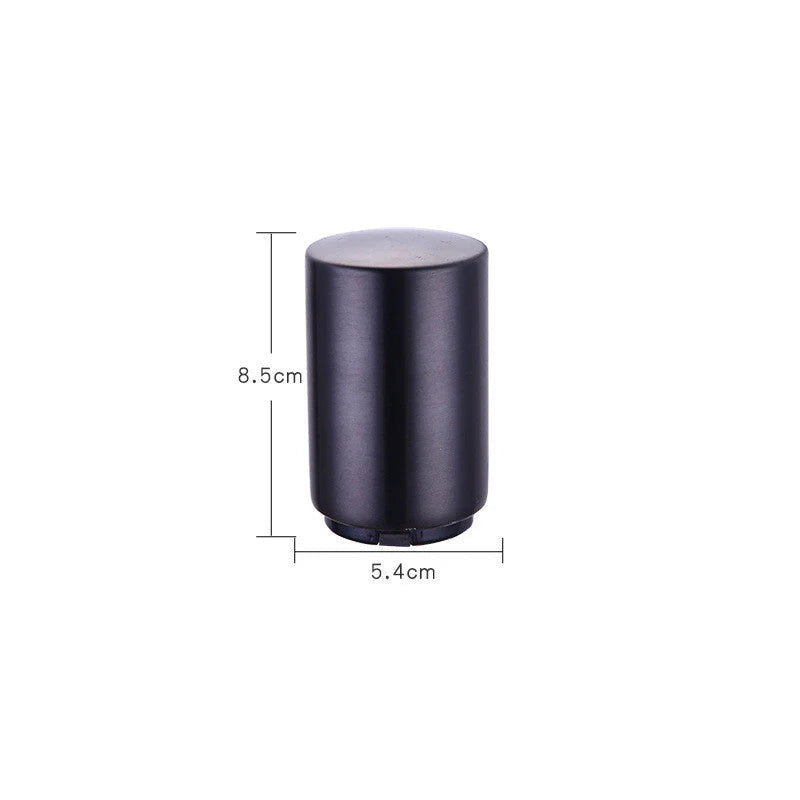 Stainless steel magnetic beer bottle opener with brushed metal finish