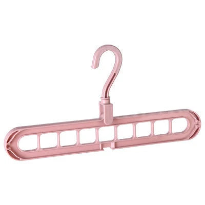 9-hole clothes hanger organizer in white, green, gray, and pink options