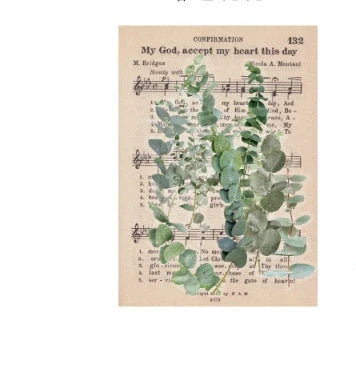 Herbarium series DIY plant stickers pack of 10, featuring durable pet+art paper and white ink designs