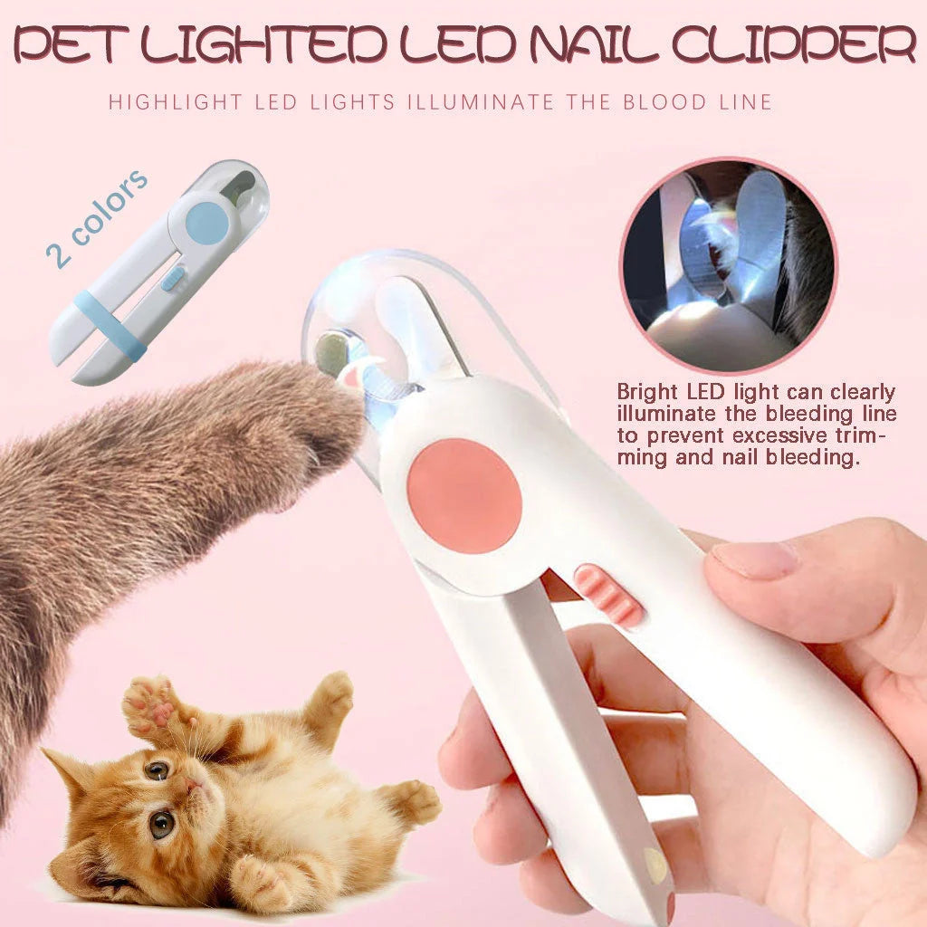 LED Light-Emitting Professional Pet Nail Clippers for Dogs and Cats