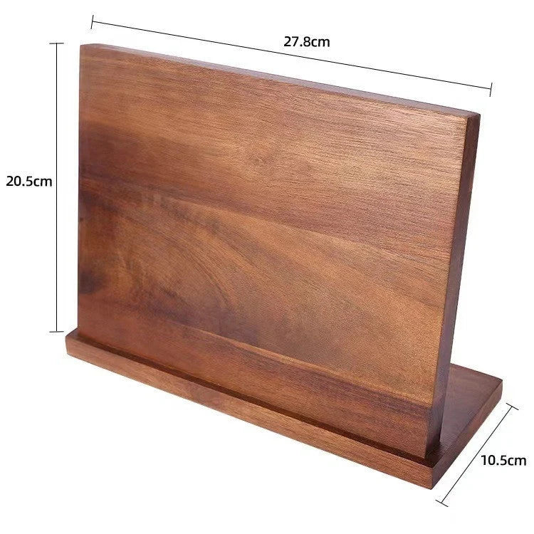 Solid wood magnetic knife holder for kitchen storage