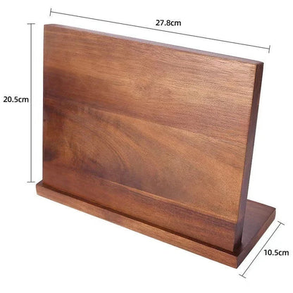Solid wood magnetic knife holder for kitchen storage