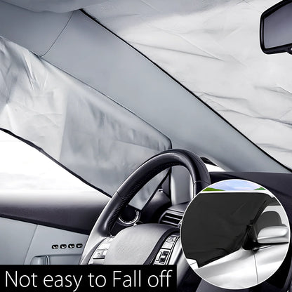 Car front snow cover with magnetic strips on silver Oxford cloth for winter protection