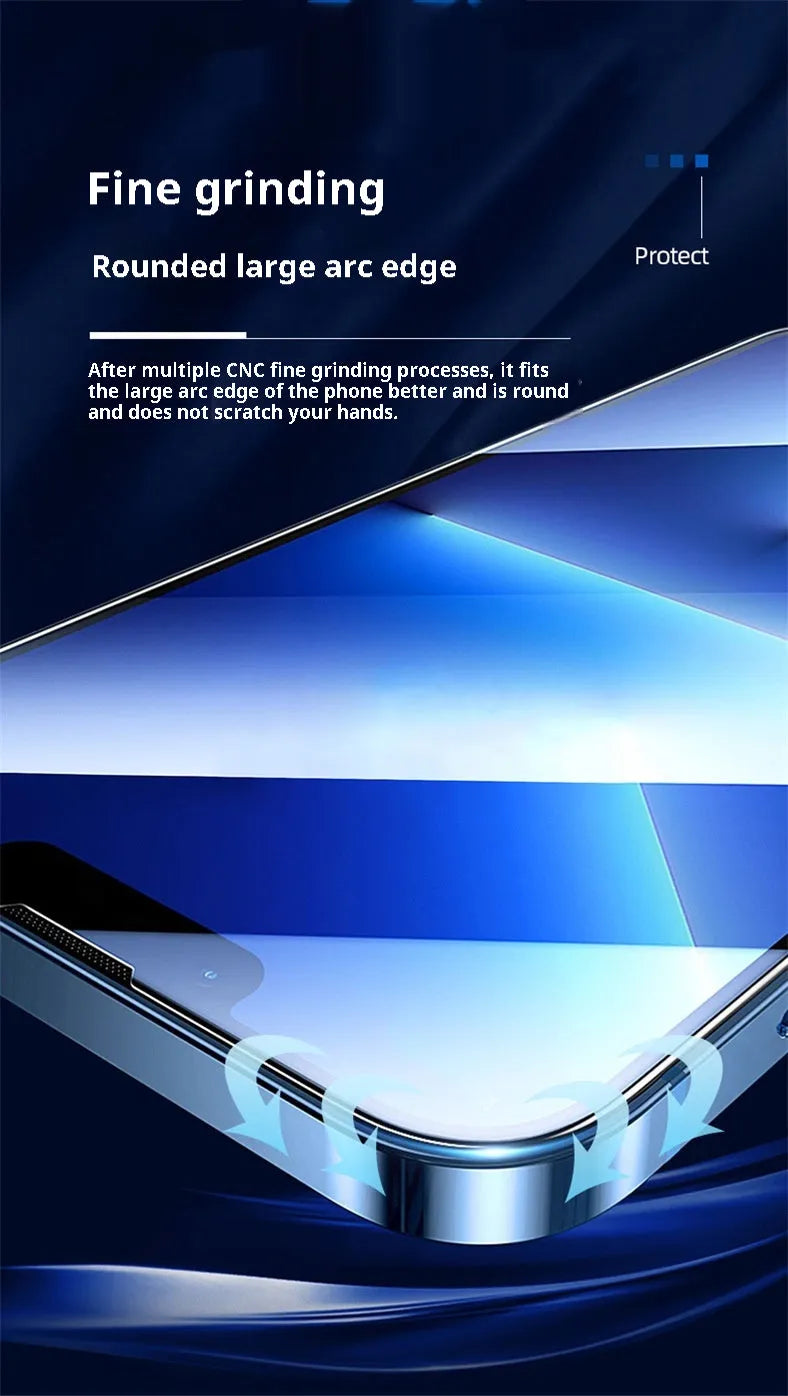 Tempered glass screen protector for iPhone 15 in black colour with HD anti-fingerprint coating