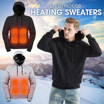 2024 New Outdoor Electric USB Heating Jacket in black and grey with adjustable heat settings