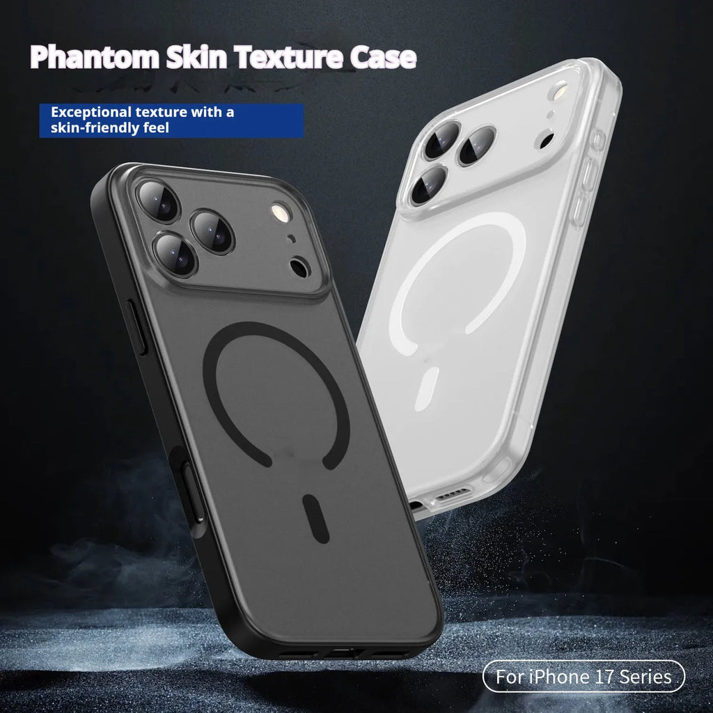Frosted Series TPU phone case for IPhone17 in translucent colour with magnetic suction