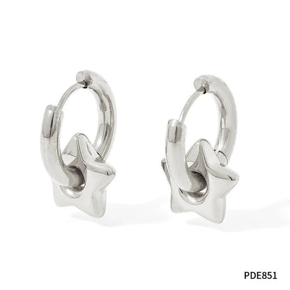 XINGX Stainless Steel Glossy Earrings in geometric designs, available in gold and silver tones.