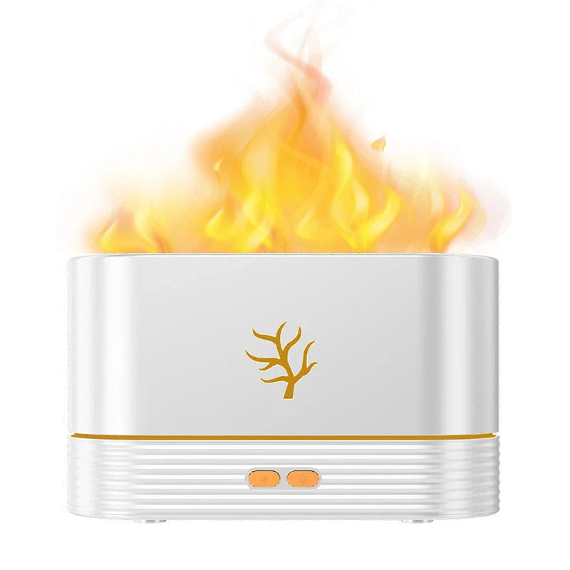 Ultrasonic Flame Aroma Diffuser with LED mood lighting and essential oil mist