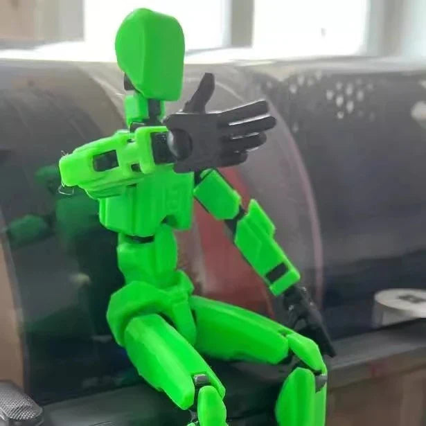 Customizable 3D printed robot mannequin with posable joints for creative expression, illustration, desk decor, and unique gifting.