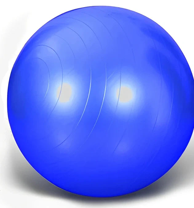 Children's anti-burst yoga ball in blue, 65cm diameter, environmental PVC for hip exercises and Pilates