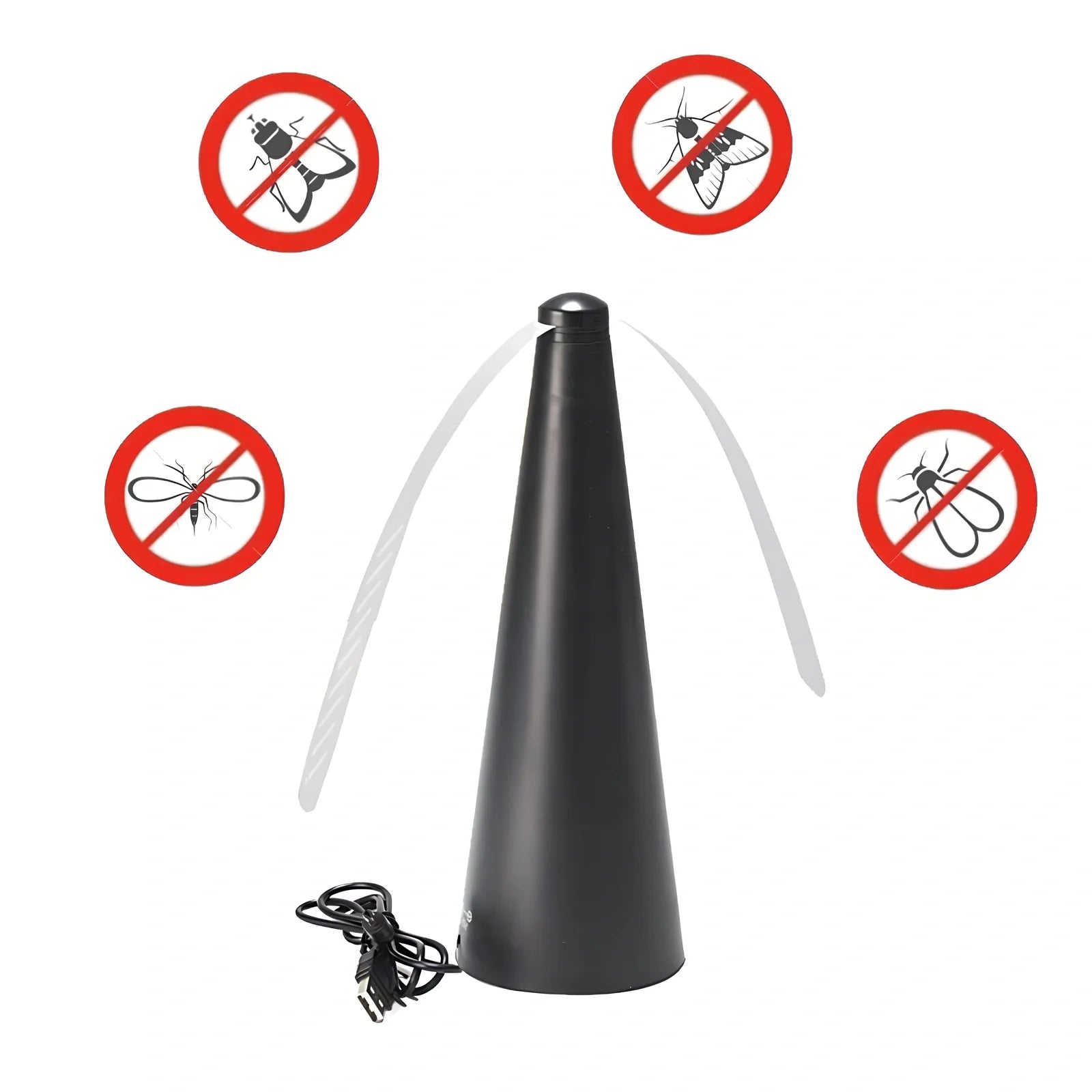 Compact USB fly repellent fan with ABS housing for tabletop insect protection