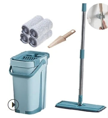 Home Kitchen 360-Degree Lazy Floor Mop with microfiber head and aluminum rod