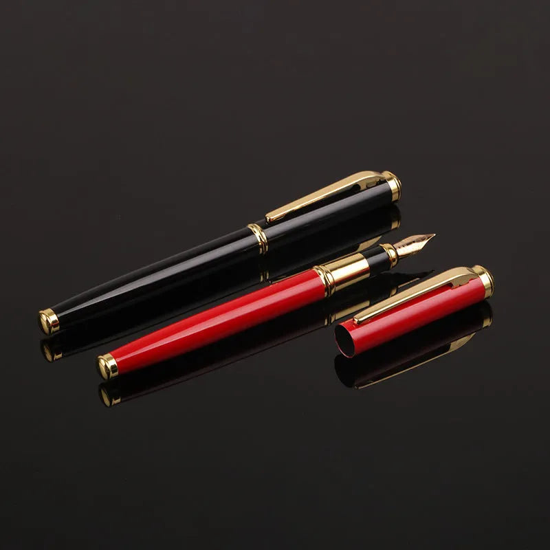 Red and black metal ballpoint pens with 0.5mm Yijin nibs for business writing