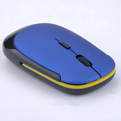 Red wireless Bluetooth optical mouse for laptops, 10x6x2cm size with 1200dpi sensor and 2m range