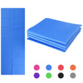 Folding non slip PVC yoga mat with high-density foam cushioning, side handles, and zipper cushion jacket, available in multiple colours