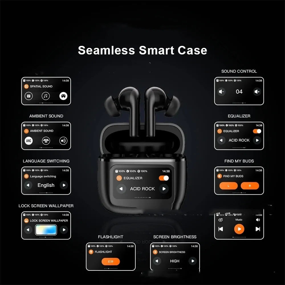 T68 PRO wireless Bluetooth headset with touch colour screen in three colour options