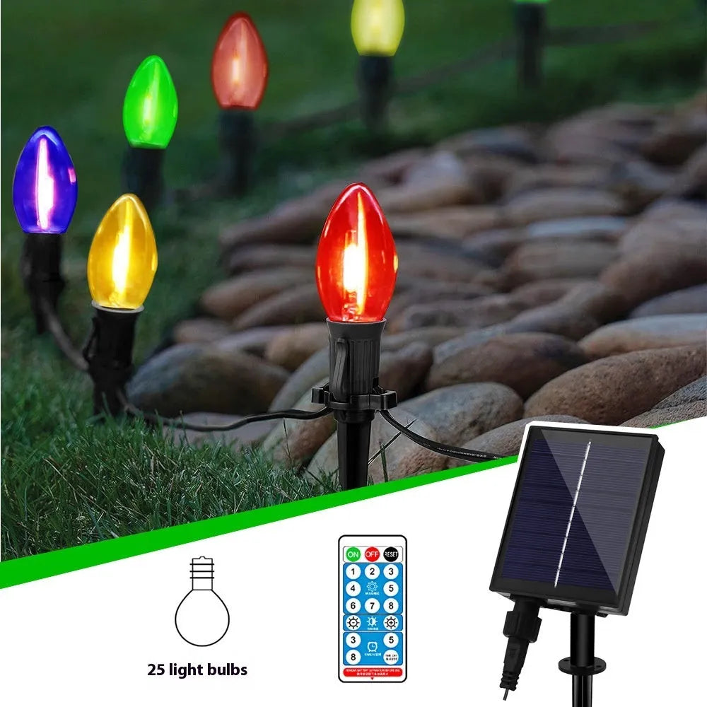 Solar remote control Christmas decoration with abstraction model design for outdoor garden lighting