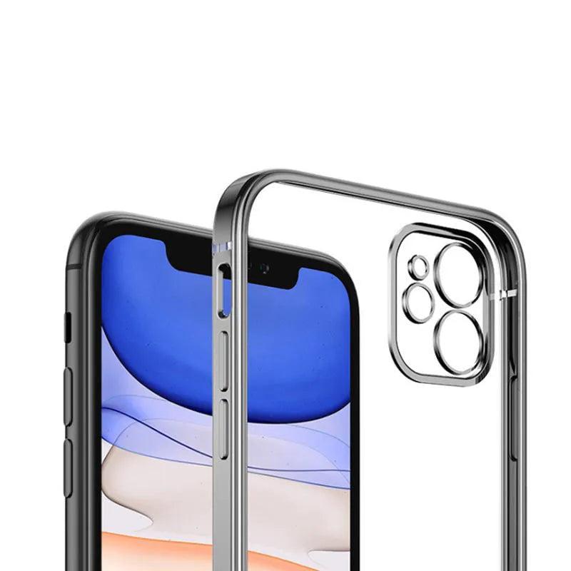 Electroplated magnetic suction silicone TPU back cover for iPhone in multiple colours