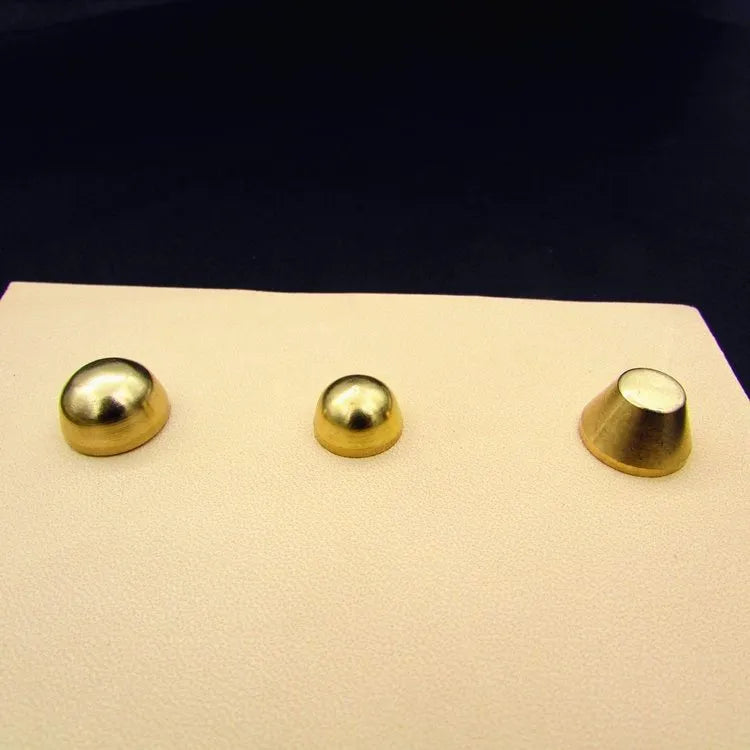 Brass decorative buckle in 10x6mm and 12x7mm sizes with polished finish