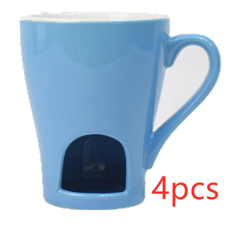 Versatile ceramic mug with dual-purpose design for hot drinks and cooking