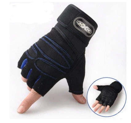 Breathable half finger cycling gloves with adjustable wrist support and anti-slip grip