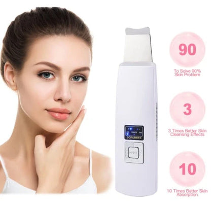 Ultrasonic Skin Scrubber for deep facial cleansing and acne removal