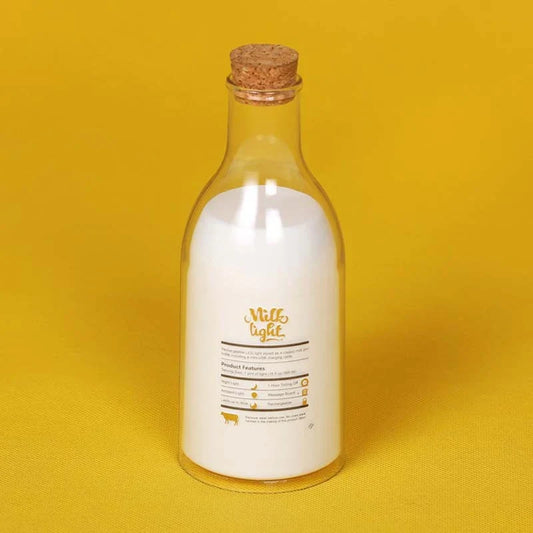 Milk bottle-shaped USB charging LED nightlight lamp in white