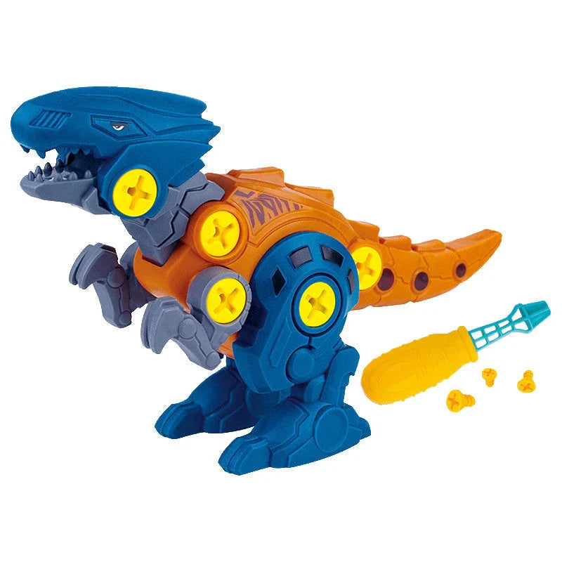 DIY dinosaur toy set for children's educational play, includes mechanical dinosaur and screwdriver