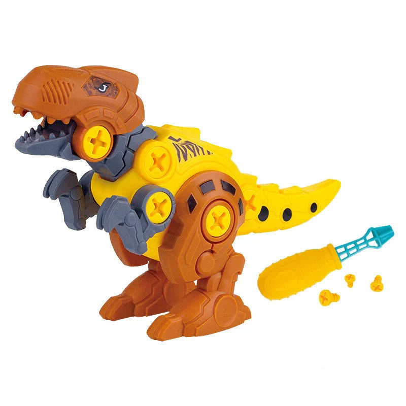 DIY dinosaur toy set for children's educational play, includes mechanical dinosaur and screwdriver