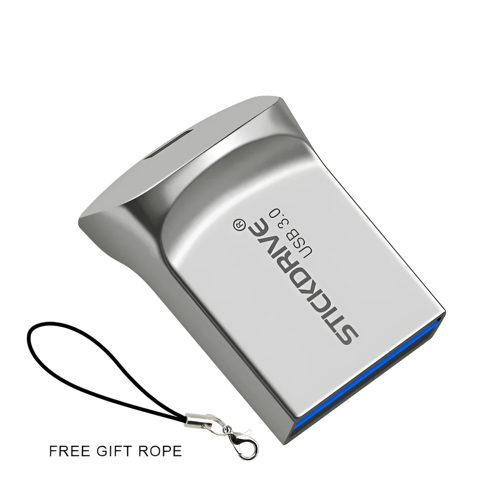 High Speed USB 3.0 Flash Drive 128GB metal rotation design black