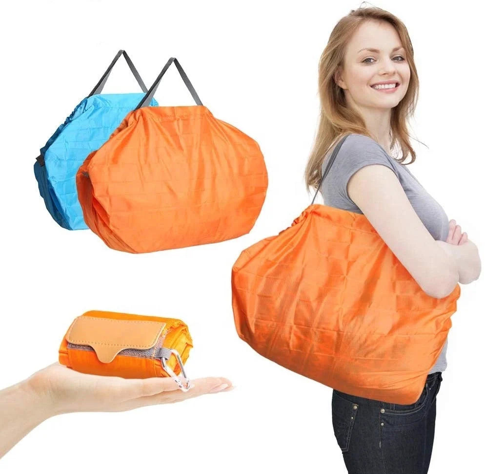 Dorathye Foldable Waterproof Shopping Bags in various colours, showcasing large capacity and eco-friendly design