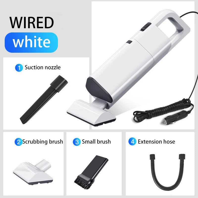 Wireless rechargeable handheld vacuum cleaner in white and black options