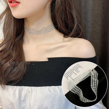 Personalized simple collar short neckband neck chain in various styles including golden pearl and silver pearl