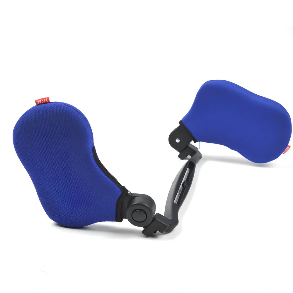 Yellow car seat pillow, 50x20x6cm dimensions, cotton-sponge-ABS for neck support in vehicles