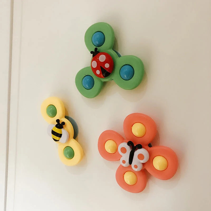 Kids Gyro Insect Sucker Spinner Rattle Bath Toy for Baby Toddlers