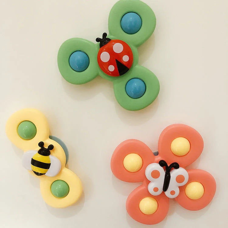 Kids Gyro Insect Sucker Spinner Rattle Bath Toy for Baby Toddlers