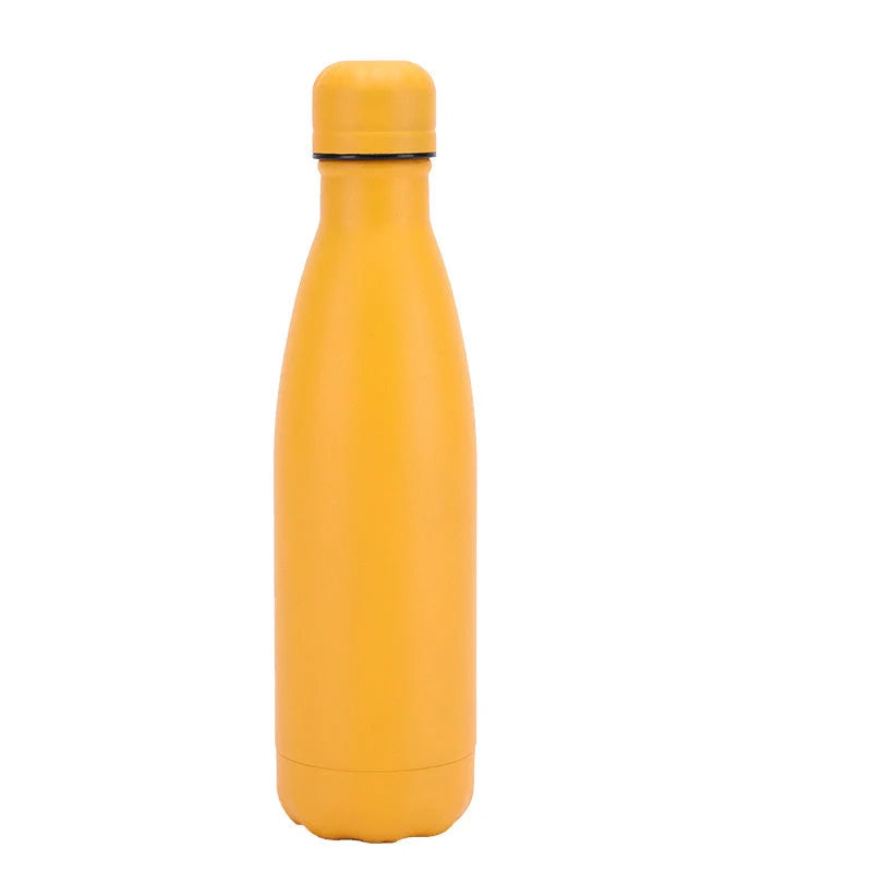 Insulated stainless steel water bottle with rubber painted surface in various colours