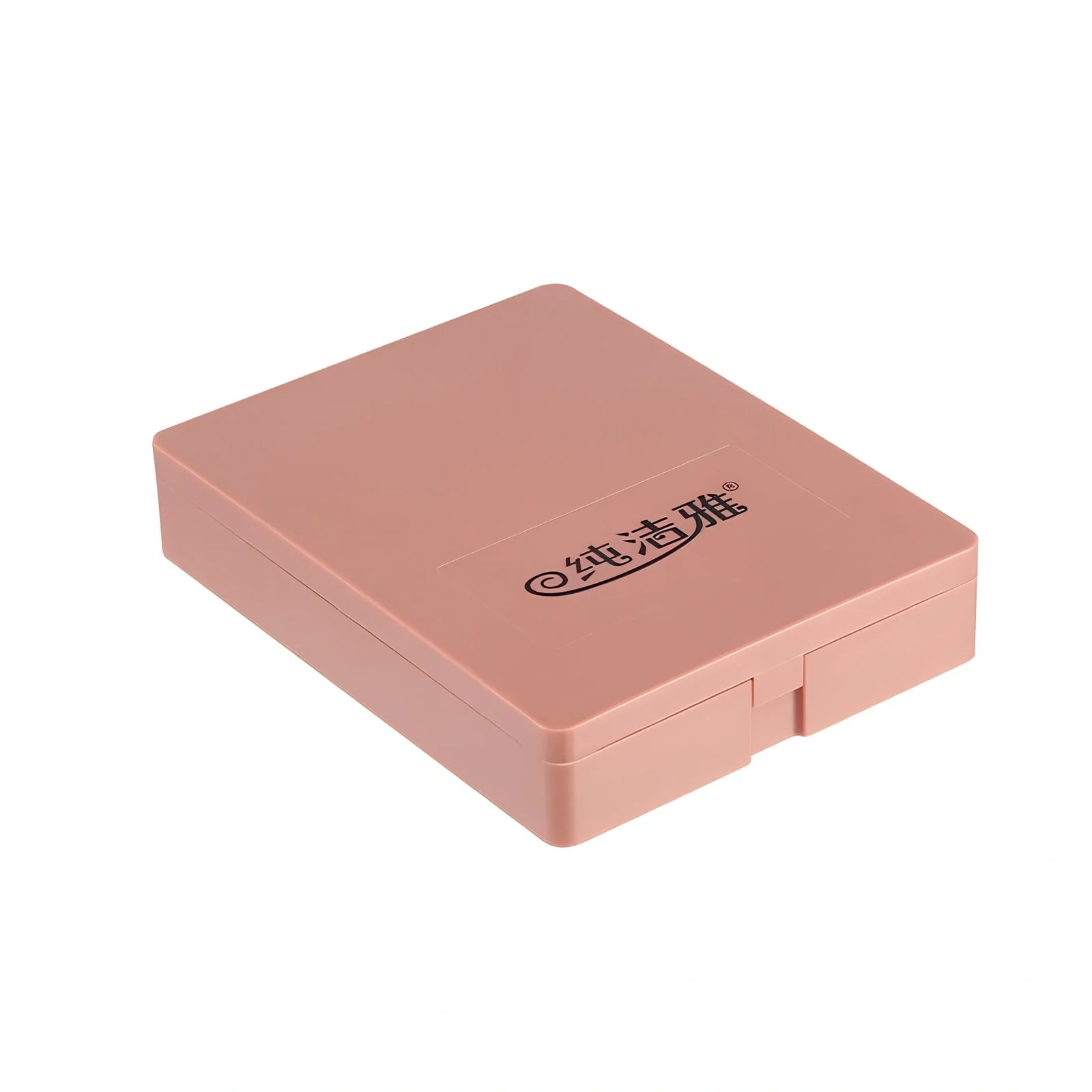 Pink 5-piece makeup brush set with mirror showing powder, foundation, blush, and eye brushes