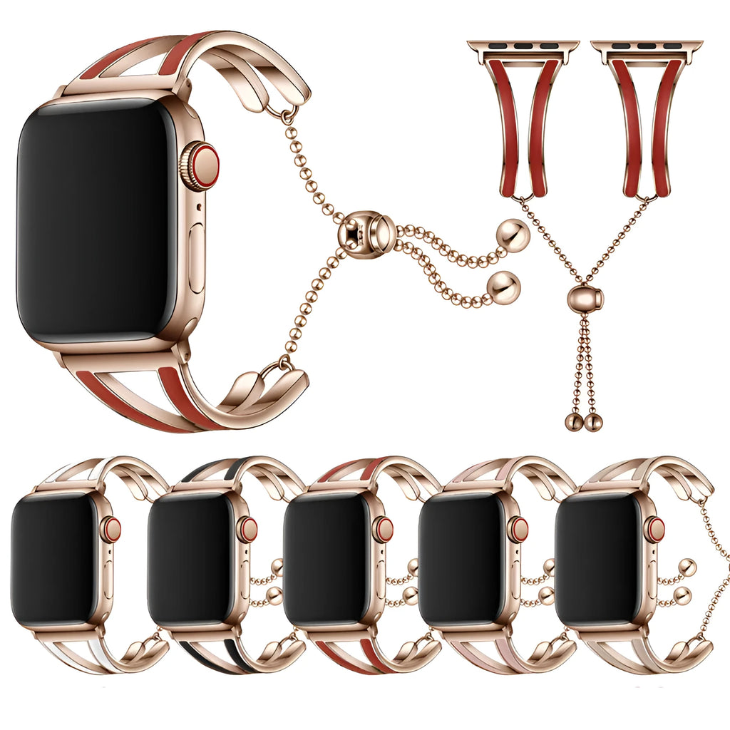 Rose gold stainless steel watch strap for female watches, fits 38/40mm or 42/44mm case, five colour choices
